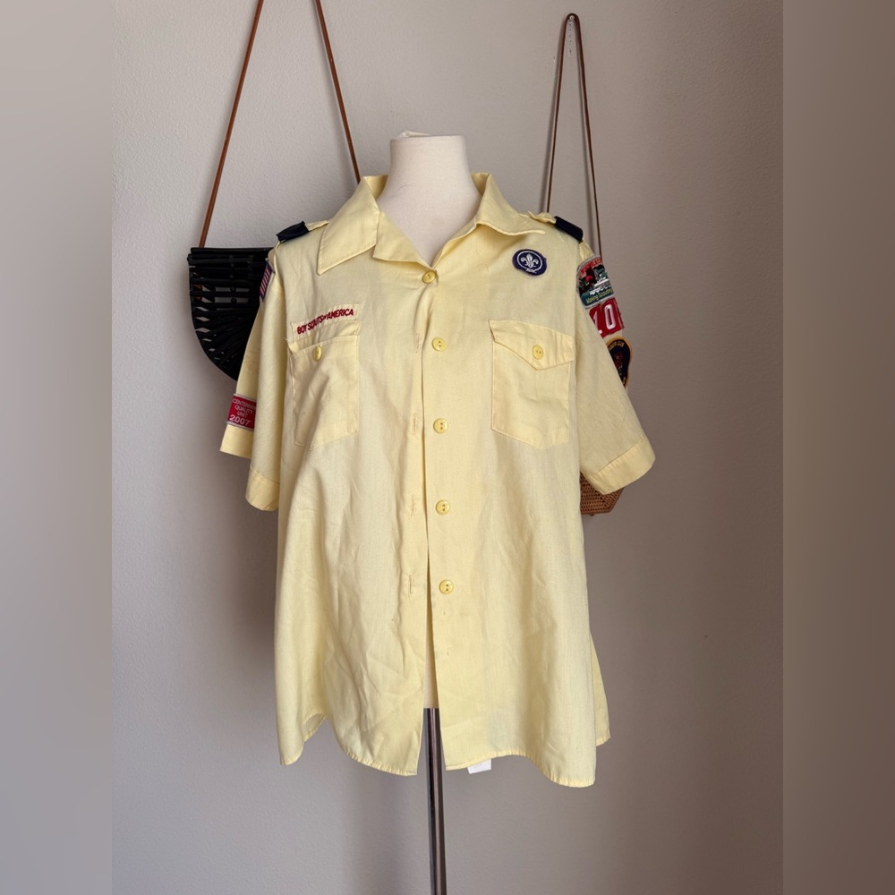 Boy Scouts of America Yellow Button Short Sleeve Shirt